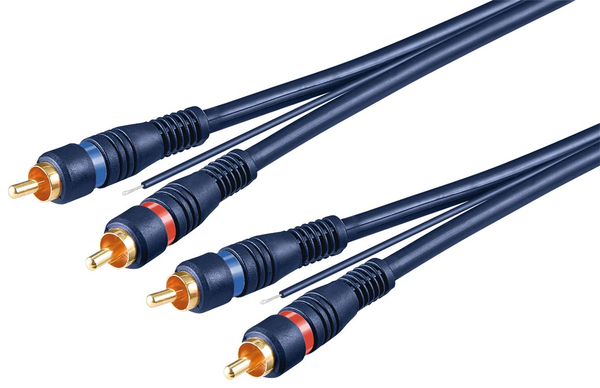 EU Product - Audio cable, 2xRCA ha - ha, 5m - Blue thumbnail