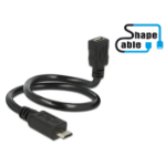 DeLOCK 0.35m, 2xUSB2.0 Micro-B USB cable USB 2.0 Micro-USB B Black