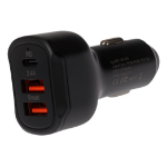 Maplin 2x USB-A / 1x USB-C Power Delivery High Speed USB Car Charger