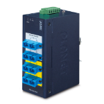 PLANET Switch by-pass indus 4x SC multimode -40/+75°C network media converter 1300 nm Blue