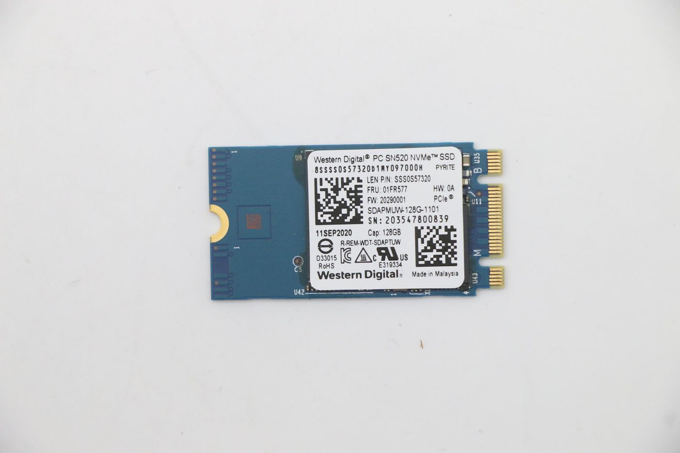 Image of Lenovo Sandisk 1101 128GB M.2 PCIe 2242 SDAPMUW-128G-1101 SSD -...
