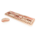 KeySonic KSKM-8200M-RF (DE) keyboard Mouse included Office RF Wireless QWERTZ German Beige, Brown, Pink
