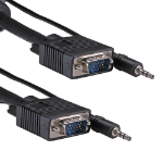 Cablenet 1m SVGA with Audio HD15 Male - Male + 3.5mm Stereo Black PVC Cable