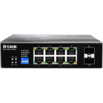 D-LINK | DIS-F100G-10PS-E | 10 Port Gigabit Industrial PoE+ Switch with 8 PoE Ports and 2 SFP Ports  ** PSU NDR-480-48 Not Included **