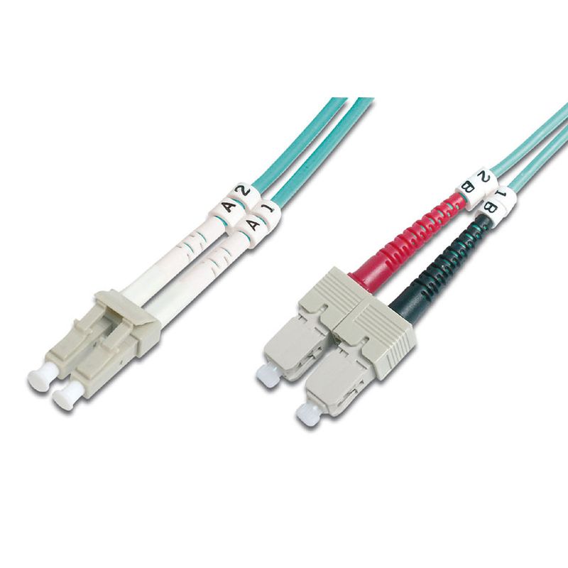 Image of FDL 1M OM4 50/125 LC-SC DLX 2.8mm FIBRE OPTIC CABLE - AQUA