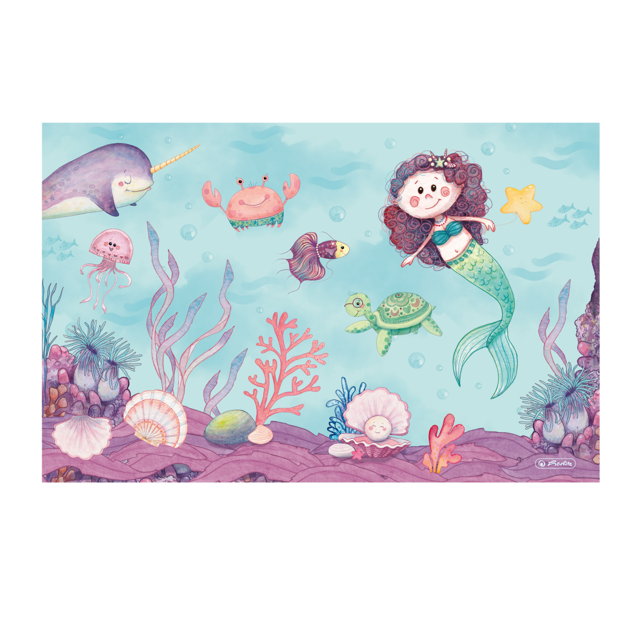 Image of Herlitz Mermaid desk pad Cardboard Multicolour