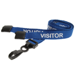 Digital ID 15mm Recycled Blue Visitor Lanyards with Breakaway and Plastic J Clip (Pack of 100)