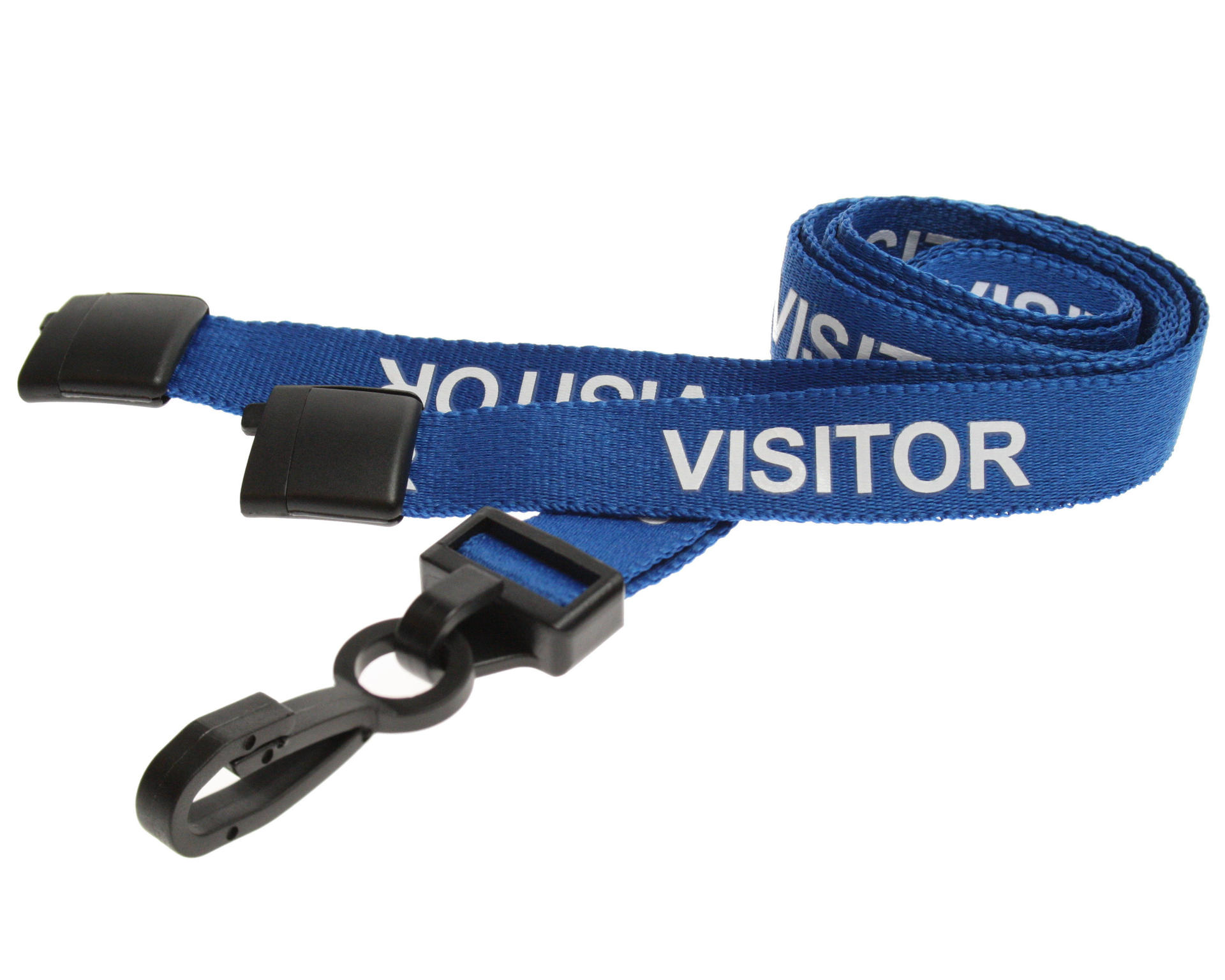 Image of Digital ID 15mm Recycled Blue Visitor Lanyards with Breakaway and...