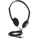 Manhattan Stereo On-Ear Headphones (3.5mm), Adjustable Split Headband, Foam Earpads, Speaker 80W max, Standard 3.5mm stereo jack/plug for audio output, cable 2.2m, Black, Three Year Warranty, Blister