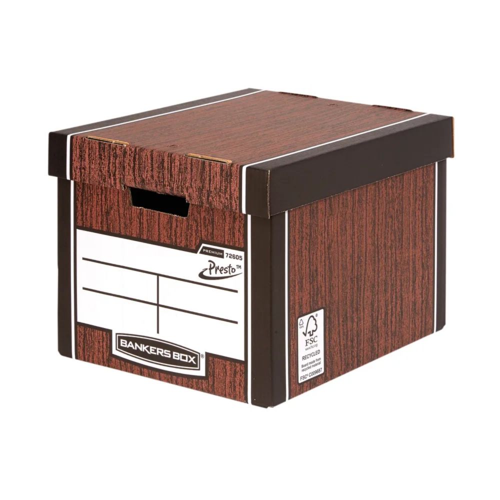 Bankers Box PREMIUM TALL STOR BOX WGRAIN PK5