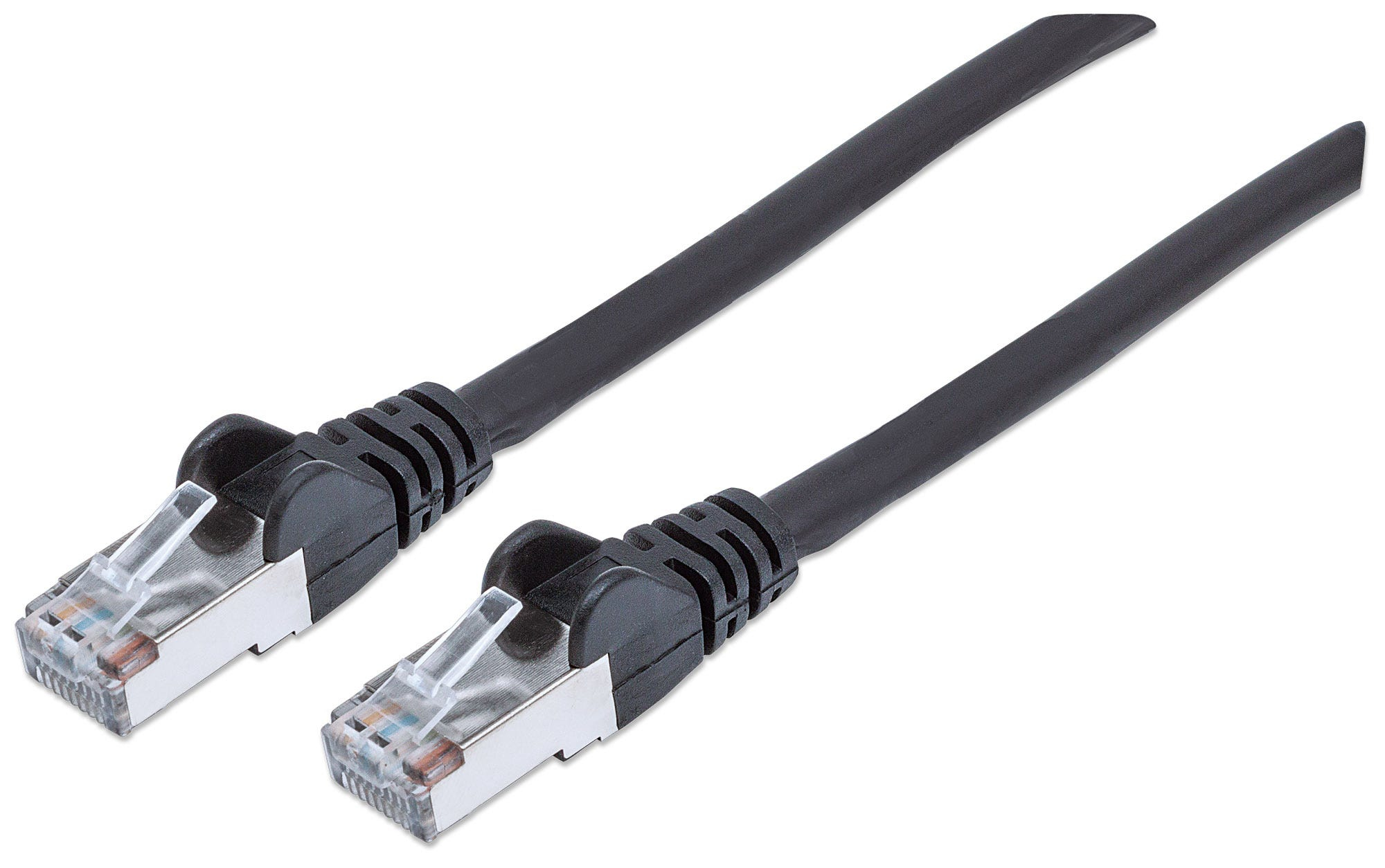 Photos - Cable (video, audio, USB) INTELLINET Network Patch Cable, Cat6A, 0.5m, Black, Copper, S/FTP, LSO 318 