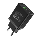 Vention Two-Port USB(A+C) Wall Charger (18W/20W) EU-Plug Black