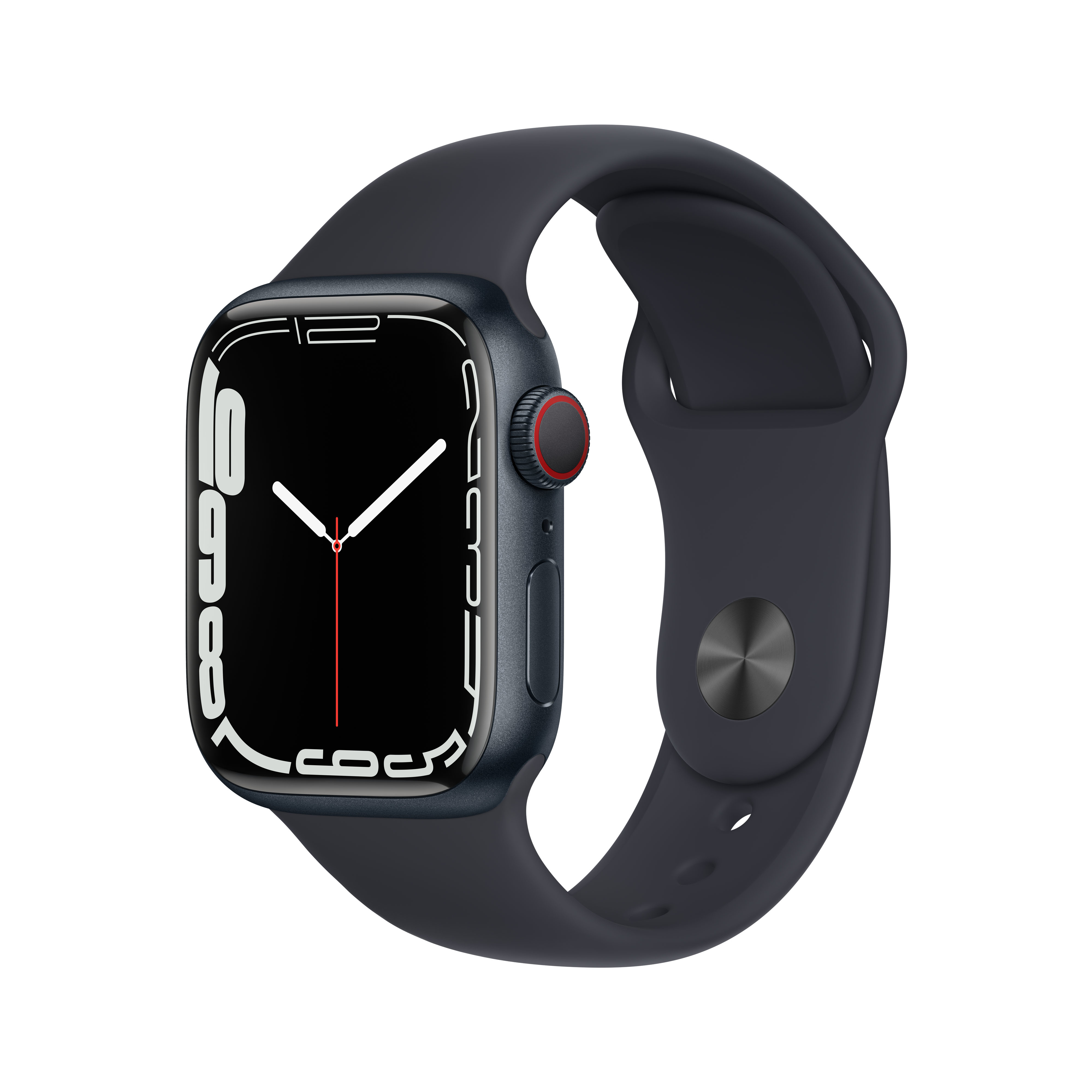 Apple Watch Series 7, 41mm, GPS + Cellular [2021] - Midnight Aluminium Case with Midnight Sport Band