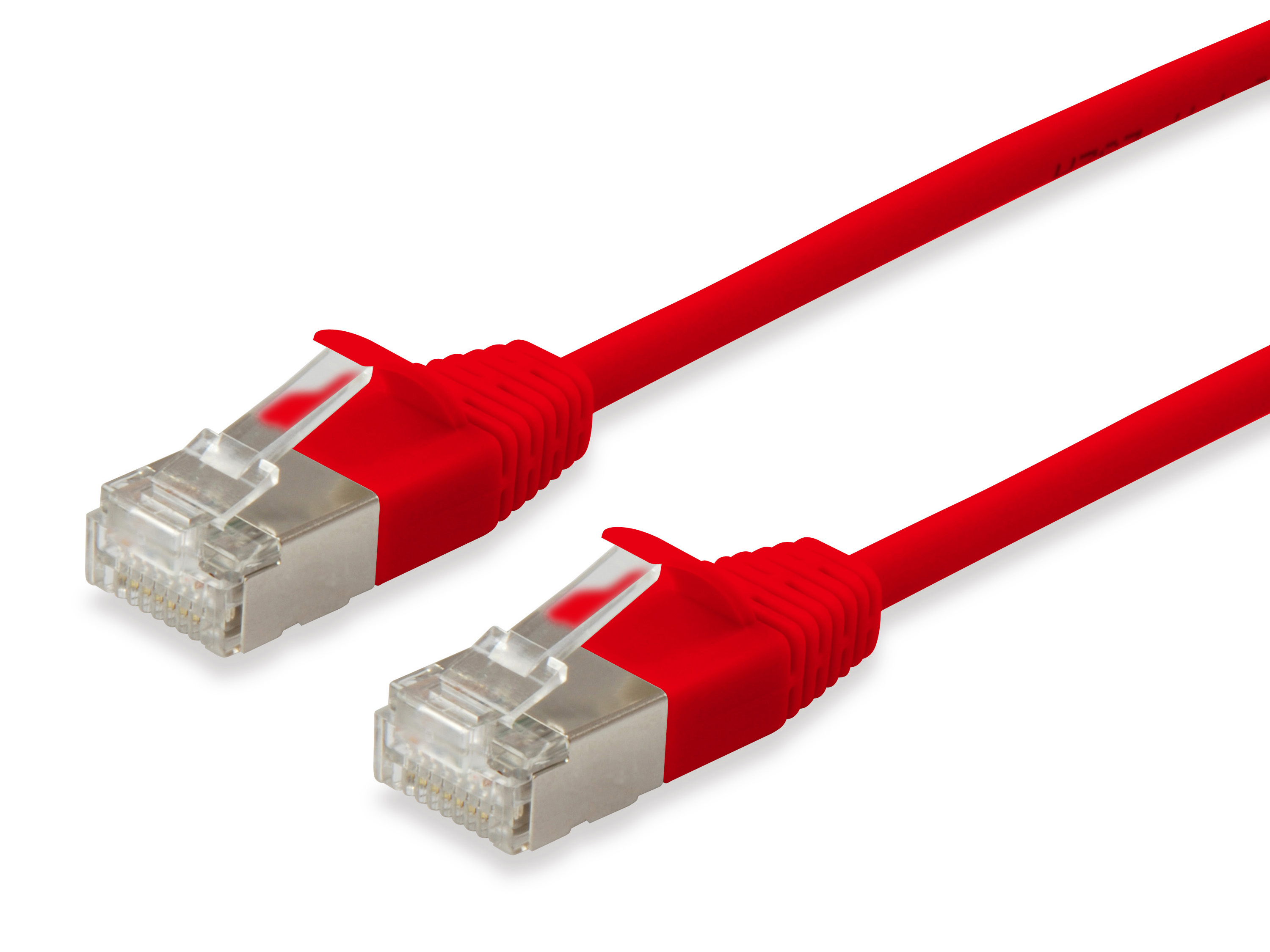 Image of Equip Cat.6A F/FTP Slim Patch Cable, 1m, Red