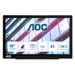 AOC 01 Series I1601P computer monitor 39.6 cm (15.6") 1920 x 1080 pixels Full HD LED Silver, Black