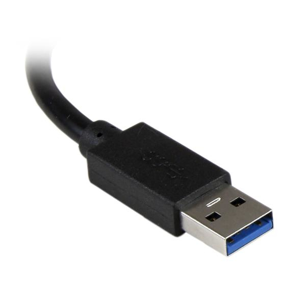 StarTech.com 3-Port Portable USB 3.0 Hub plus Gigabit Ethernet - Aluminum with Built-in Cable