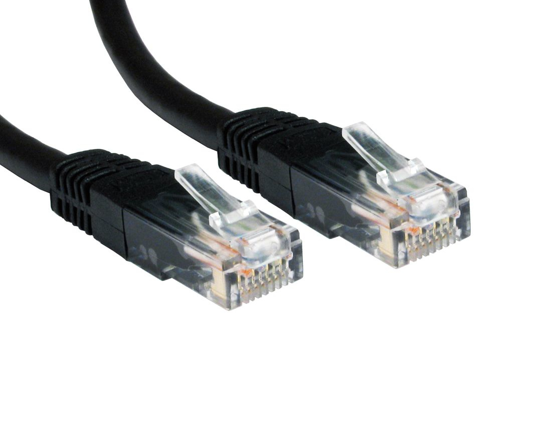 Photos - Cable (video, audio, USB) Cables Direct Cat6 1m networking cable Black U/UTP  ERT-601K (UTP)