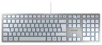 CHERRY KC 6000 Slim keyboard Universal USB AZERTY French Silver, White