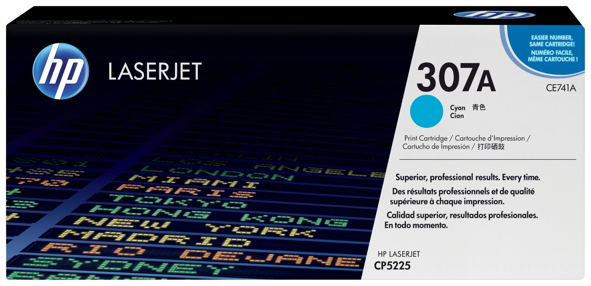 HP 307A Original LaserJet Toner Cartridge Cyan CE741A