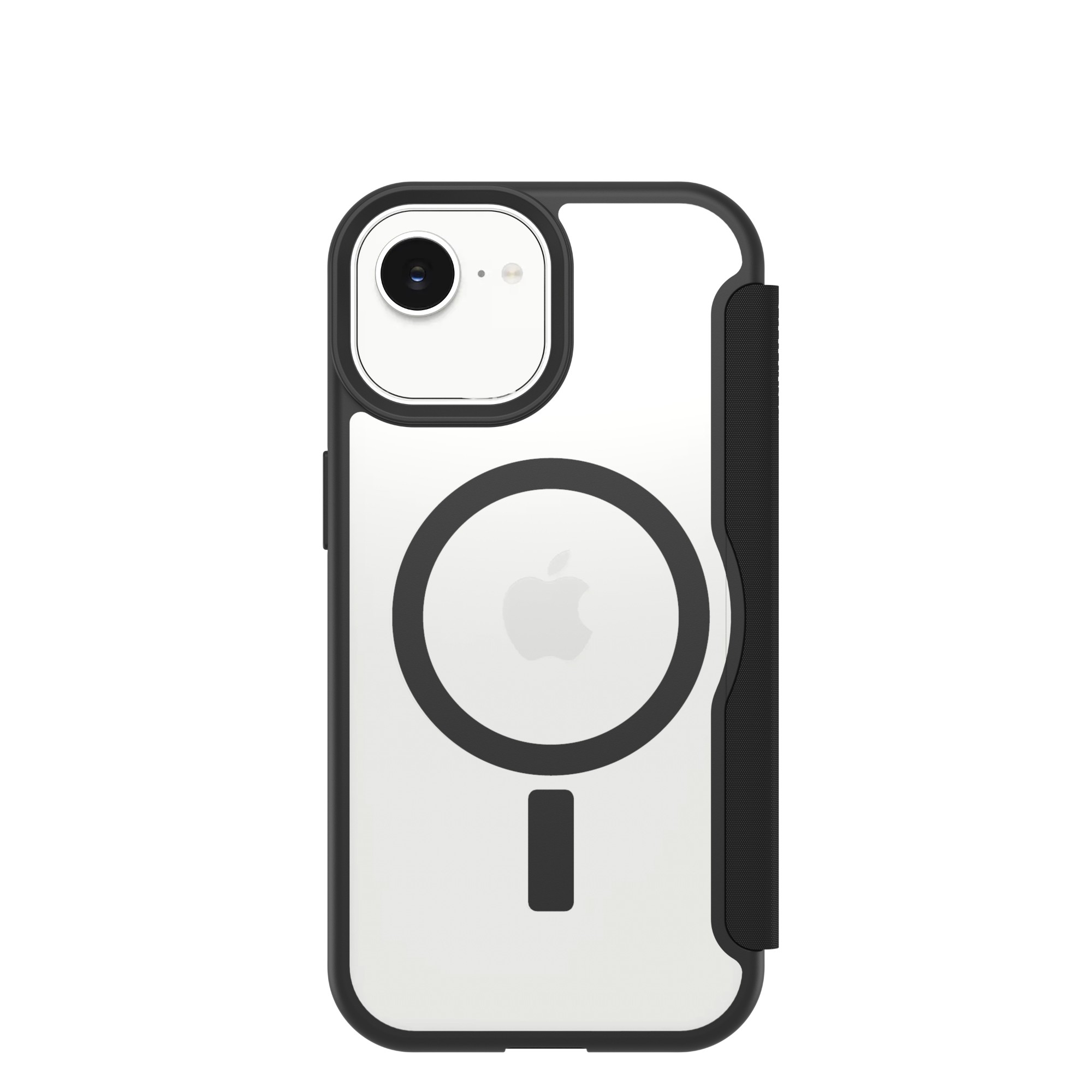 OtterBox React Folio for MagSafe Series for Apple iPhone 17e/16e/15/14/13, transparent/black