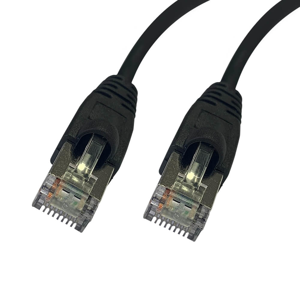 Videk Booted Cat5e STP RJ45 to RJ45 Patch Cable Black 10m