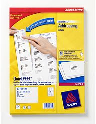 Avery QuickPEEL Addressing Labels self-adhesive label White 720 pc(s)