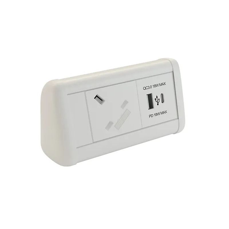 POWERDATA MINI DESK WHITE 1X INDIVIDUALLY POWER SOCKET - USB TYPE A&am