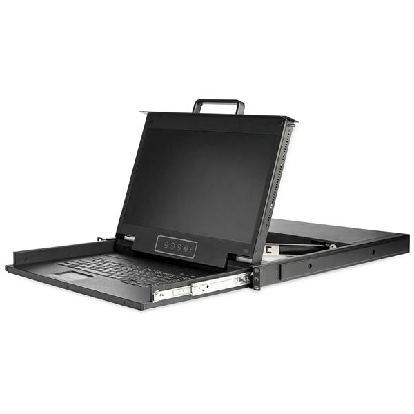 StarTech.com Rackmount KVM Console HD 1080p - Single Port VGA KVM with 17" LCD Monitor for Server Rack - Fully Featured 1U LCD KVM Drawer w/Cables & Hardware - USB Support - 50,000 MTBF