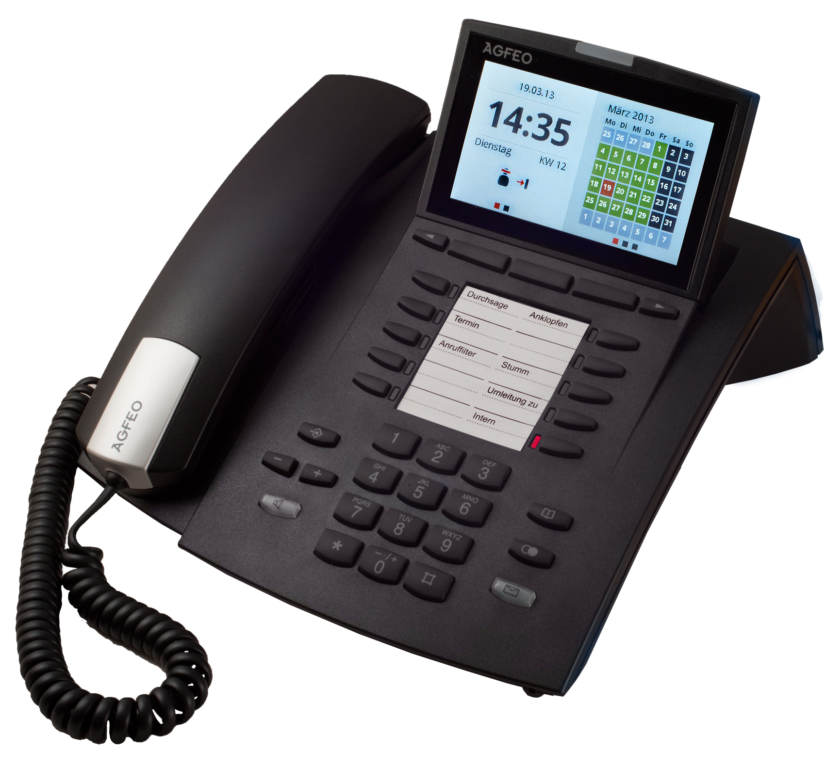 6101322 AGFEO ST 45 IP - IP Phone - Black - Wired handset - 1000 entries - Digital - LCD