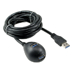 InLine USB 3.2 Gen.1 Cable USB Type A M / A F + Power, with Stand, black, 1m