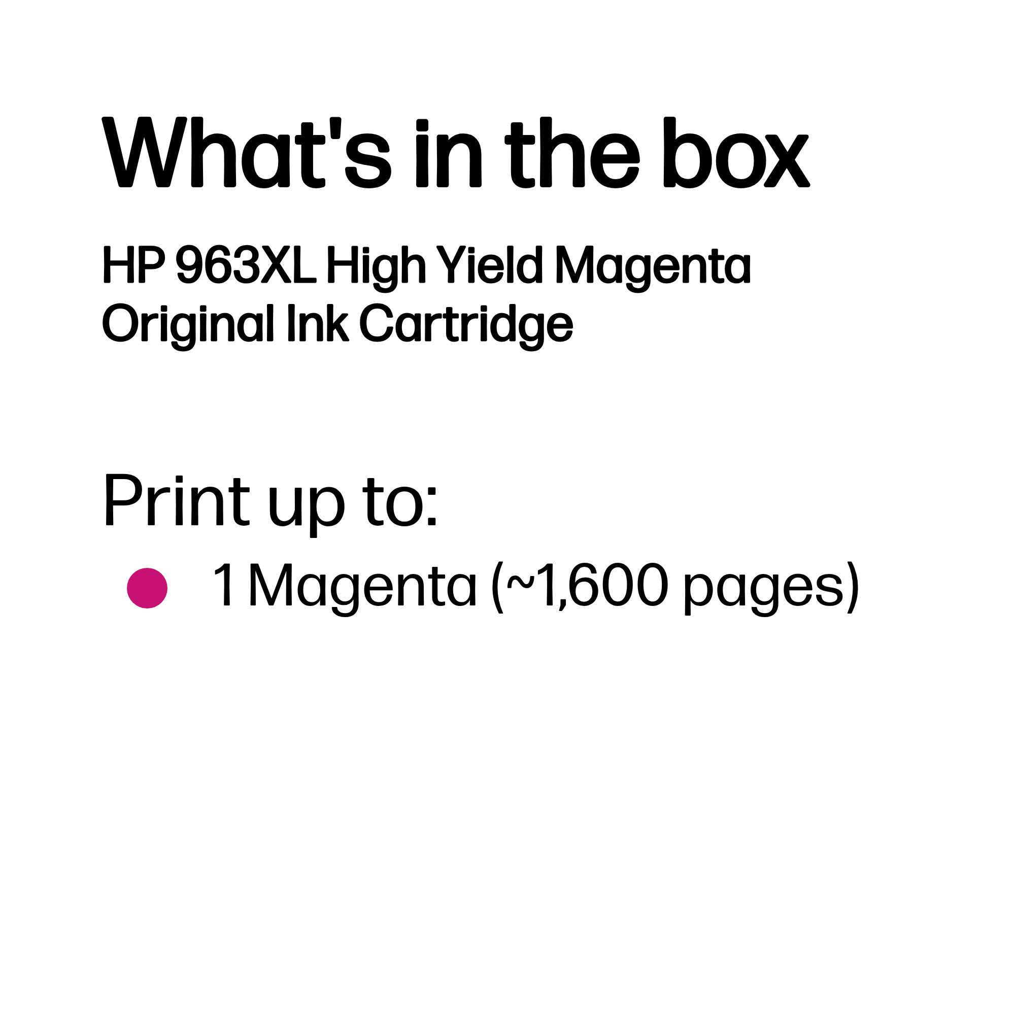 HP 963XL Original Ink Cartridge High Yield Magenta 3JA28AE
