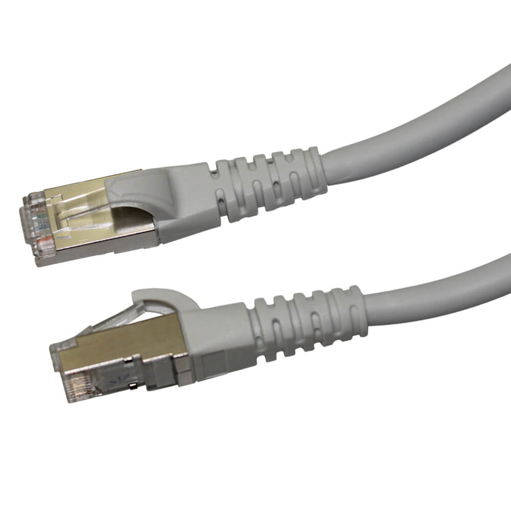 Videk Cat6A Booted LSZH 10g S/FTP RJ45 Patch Cable Grey 0.3m