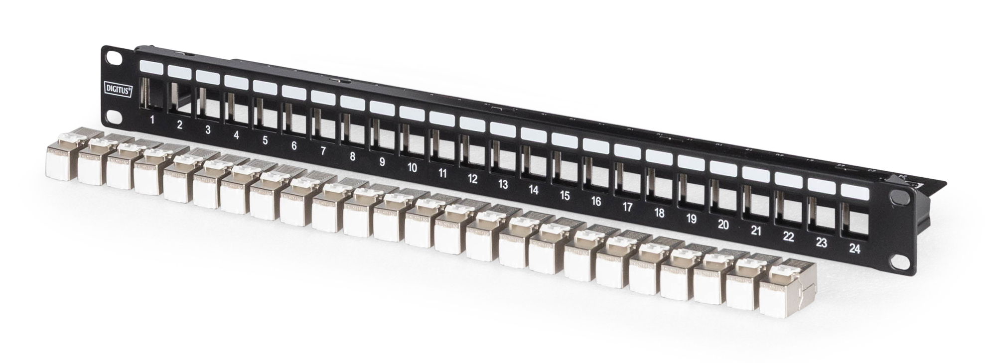 Modular patch panel, 24-port equipped with 24x DN-93615