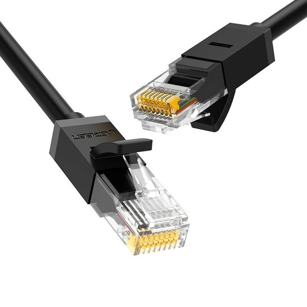 EU Product - Ethernet network cable RJ45, Cat6, UTP, 1000Mbps, 1m - Black thumbnail
