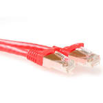 ACT Rode 1 meter SFTP CAT6A patchkabel snagless met RJ45 connectoren