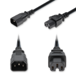AddOn Networks 6ft C14 Male to C15 Female Standard Commercial 14 AWG 250V at 15A PVC SJT (Service Junior Thermoplastic) Blue Power Cable