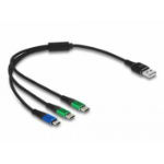 DeLOCK 87883 USB-kabel USB 2.0 0,3 m Micro-USB B 2 x USB C Zwart, Blauw, Groen