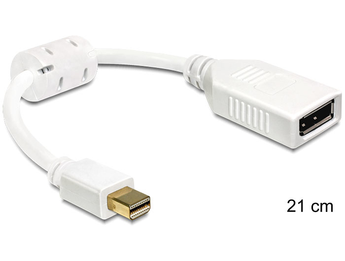 Image of DeLOCK 65427 DisplayPort cable 0.21 m Mini DisplayPort White