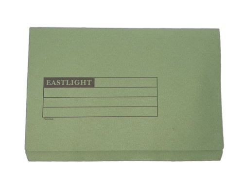 Q-Connect Long Flap Document Wallet Foolscap Green (Pack of 50) KF03931