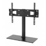 Manhattan TV & Monitor Mount, Desk, 1 screen, Screen Sizes: 32-65", Black, Stand Assembly, VESA 100X100 to 600 X 400mm, Max 45kg, Tempered Glass Base, Lifetime Warranty