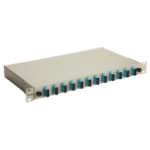 Equip 12-Port Fiber Optic Splice Box, SC Duplex, OM3, 1U, Equipped, Grey