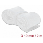 DeLOCK Braided Sleeving with Hook-and-Loop Fastener 2 m x 19 mm white