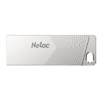 NETAC 64GB UM1 USB 3.2 Memory Pen Zinc Alloy Casing Key Ring Pearl Nickel Colour