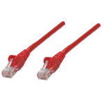 Intellinet Network Patch Cable, Cat5e, 3m, Red, CCA, U/UTP, PVC, RJ45, Gold Plated Contacts, Snagless, Booted, Lifetime Warranty, Polybag