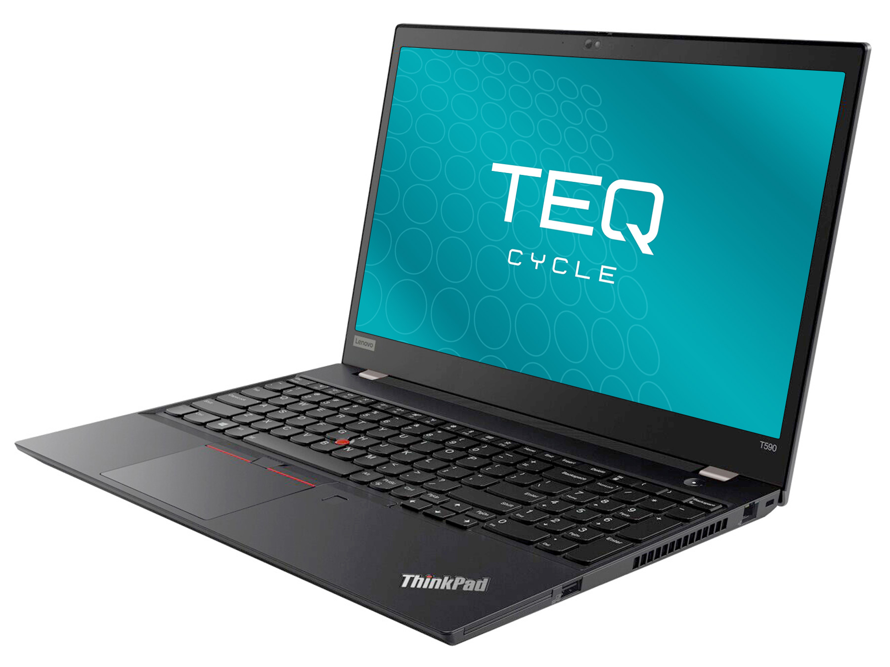 Teqcycle Lenovo ThinkPad T590 Intel® Core™ i5 i5-8365U Laptop 39.6 cm (15.6") Full HD 16 GB DDR4-SDRAM 256 GB SSD Wi-Fi 5 (802.11ac) Windows 11 Pro Nordic Black