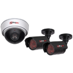 ProperAV Dome & IR Kit 3 Pack - Black & White dummy security camera