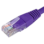 Cablenet 0.5m Cat5e RJ45 Violet U/UTP PVC 24AWG Flush Moulded Booted Patch Lead