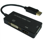 VALUE 12993153 0.1 m DisplayPort VGA (D-Sub)+ HDMI + DVI Black