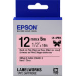 Epson Satin Ribbon – Pink/Black 12mm(5m) – LK-4PBK