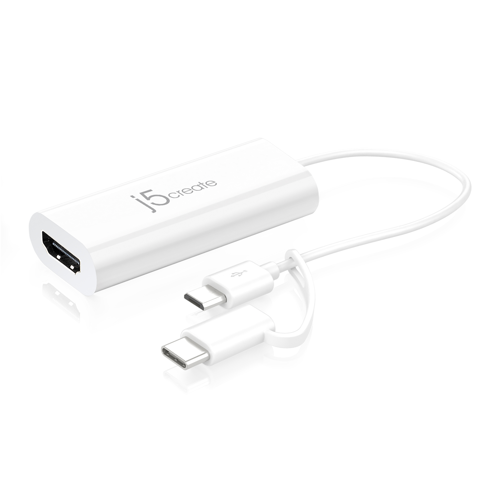 Image of j5create JUA165C Android USB to HDMI Display Adapter, White